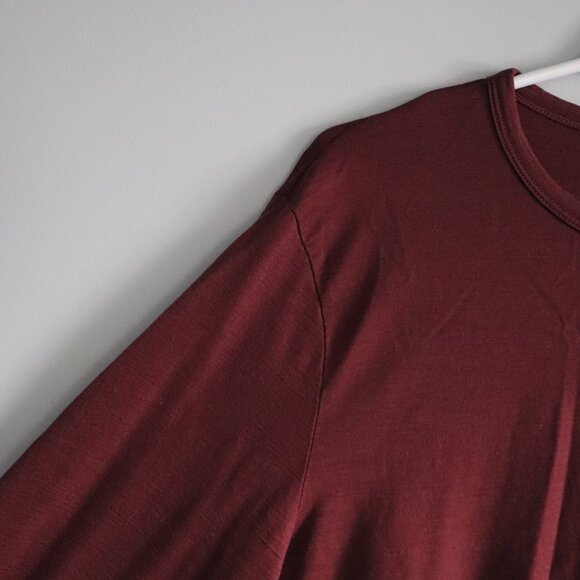 True North 100% Merino Wool Lrg Red Base Layer Long Sleeve Crewneck Top - Picture 3 of 11